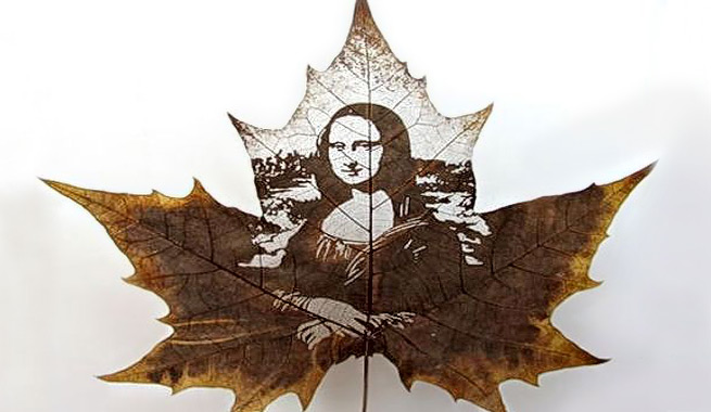  Obras de arte hechas con hojas secas otoñales
