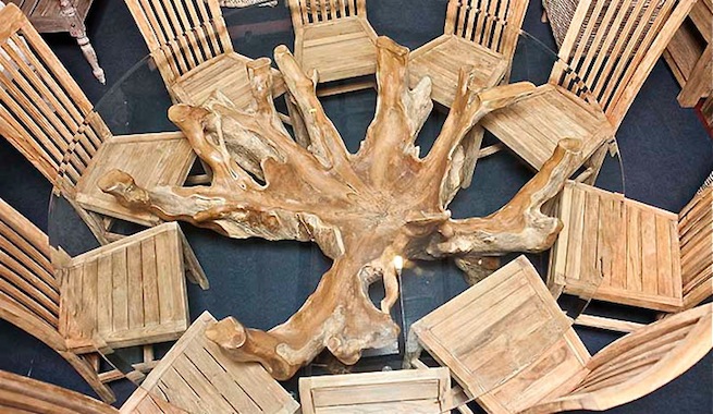 Fabrican muebles a partir de viejas raíces de árboles