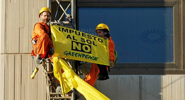 Protesta Greenpeace Impuesto al sol